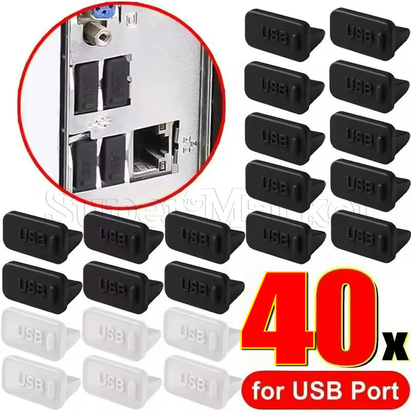 USB A Dust Plug - สําหรับ USB -A Charger Port Cover Cap - Universal, ซิลิโคน, Dustplug Cover - กันฝุ่นพอร์ต USB-A - สําหรับแล็ปท็อปพีซีโน้ตบุ๊ค