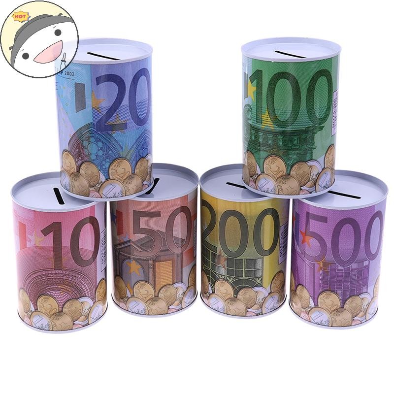 Lanf 1 ชิ้นยูโร Dollar เงินกล่องปลอดภัยกระบอก Piggy Bank Bank สําหรับเหรียญเงินฝากกล่อง
 EN