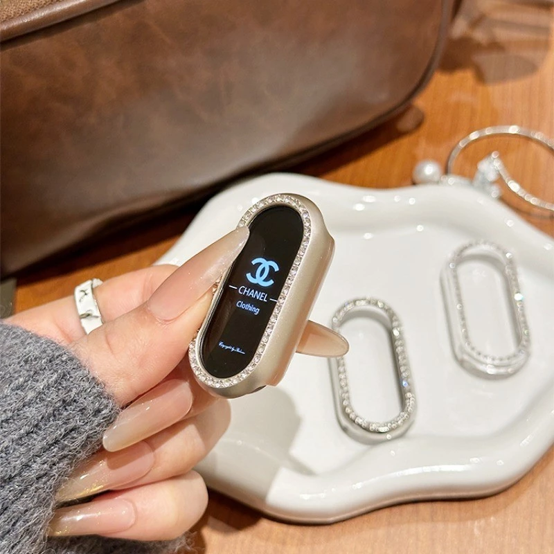 Bling สําหรับ Mi Band 10 9 8 เพชร PC Hard สําหรับสมาร์ท 10/10NFC/ 9 8NC Hollow Out ฝาครอบป้องกันปลอก