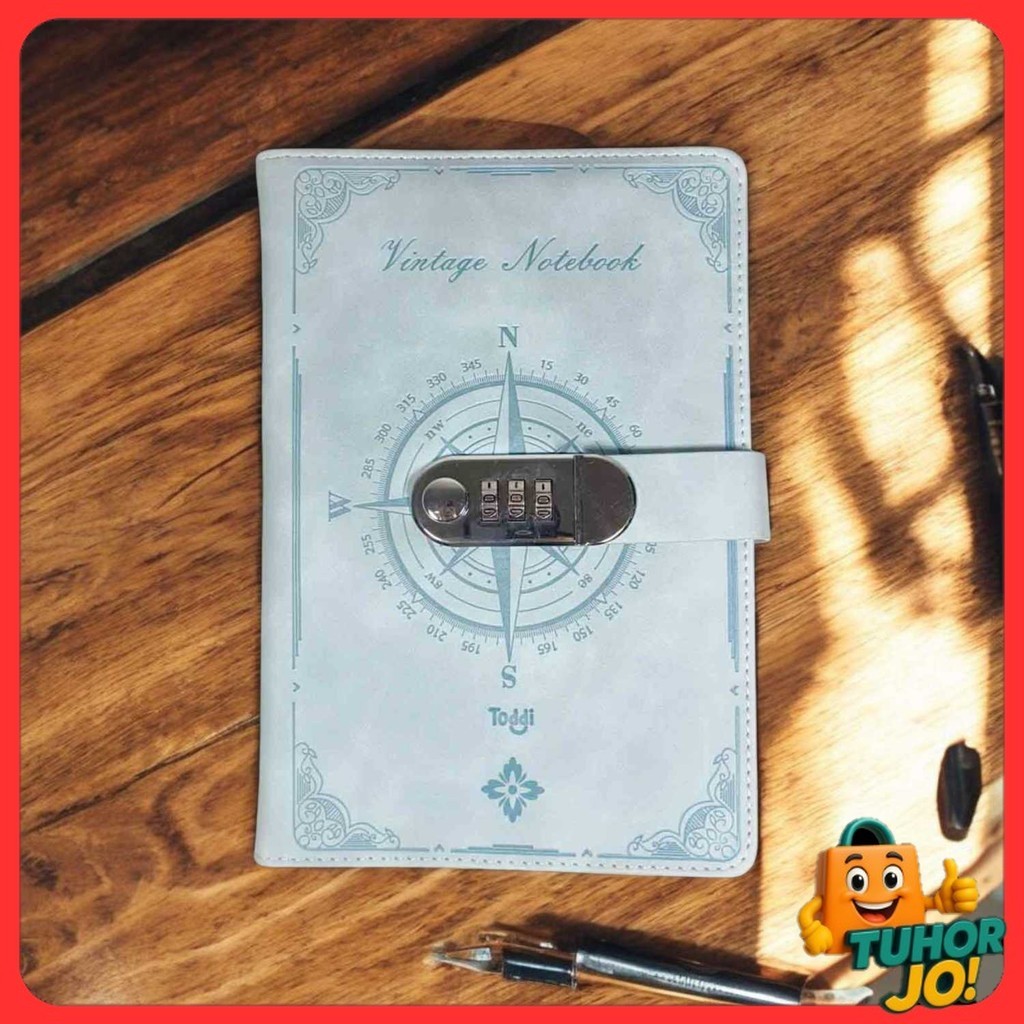 Toddi Leather Diary Journal Book 200 Grid A5 มีตัวล็อค - TD22