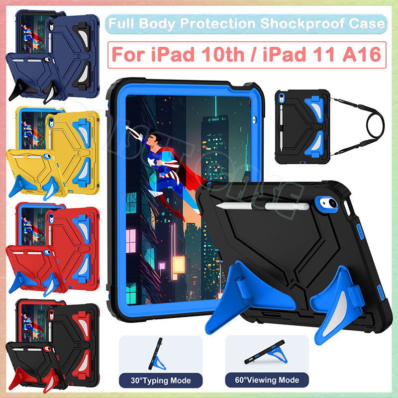 สําหรับ iPad 11 A16 iPad 11th Gen 2025 iPad 10th Gen 10.9 PC + ซิลิโคน Slim Heavy Duty กันกระแทกทนทา