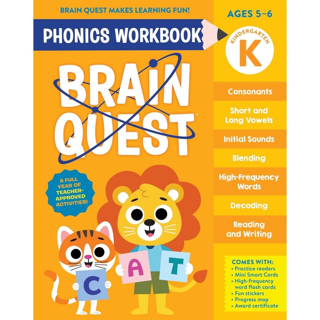 ส่งทุกวัน *Original* หนังสือแบบฝึกหัด Brain Quest Phonics Workbook: Kindergarten (Brain Quest Phonics Wo