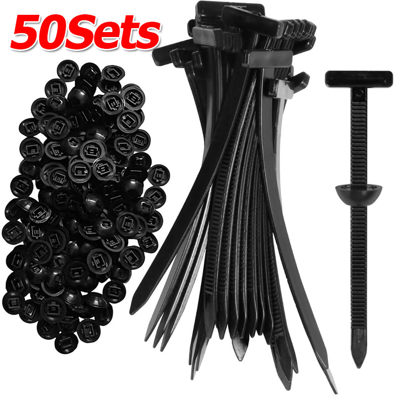 10/30/50Sets Universal Nylon Cable Ties / Car Engine Guards Fastener Clip / Heavy Duty Self-Locking Zip Ties ราคา ถูกที่สุด ดีลบีเคเค