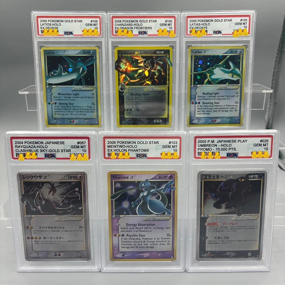 Psa10 DIY PTCG Rating Card Collection การ์ด UMBREON MEWTWO RAYQUAZA LATIOS CHARZARD MEWTWO สําเนา 10