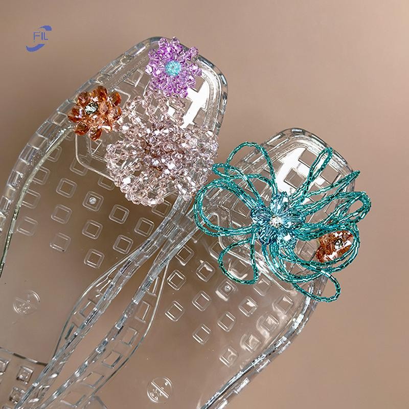 FIL คริสตัล Handcrafted ลูกปัด Jelly รองเท้าแตะหัวเข็มขัด DIY ตกแต่งดอกไม้เครื่องประดับ