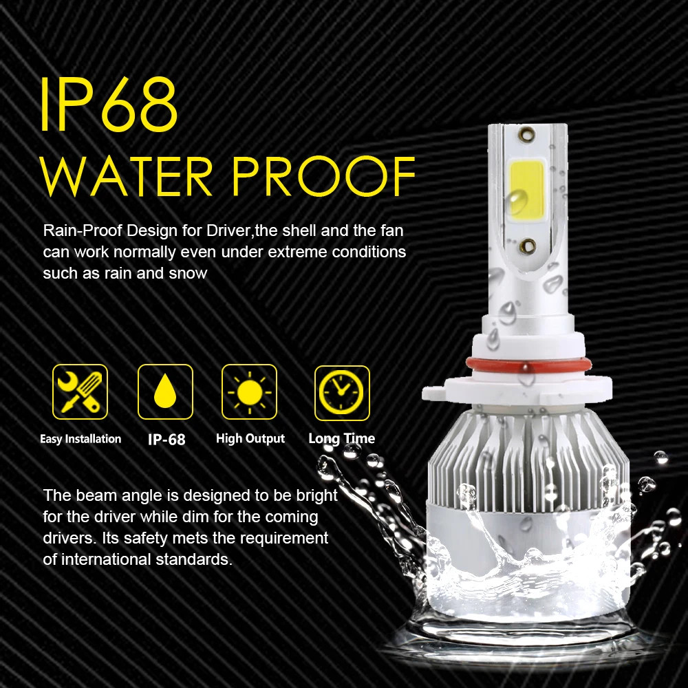 เหมาะสำหรับ  ISUZU D-MAX 2002-2006  1คู่ ไฟหน้าLED รุ่นC6 รถยนต์ ไฟหน้ารถยนต์  6000K - รูปที่ 4