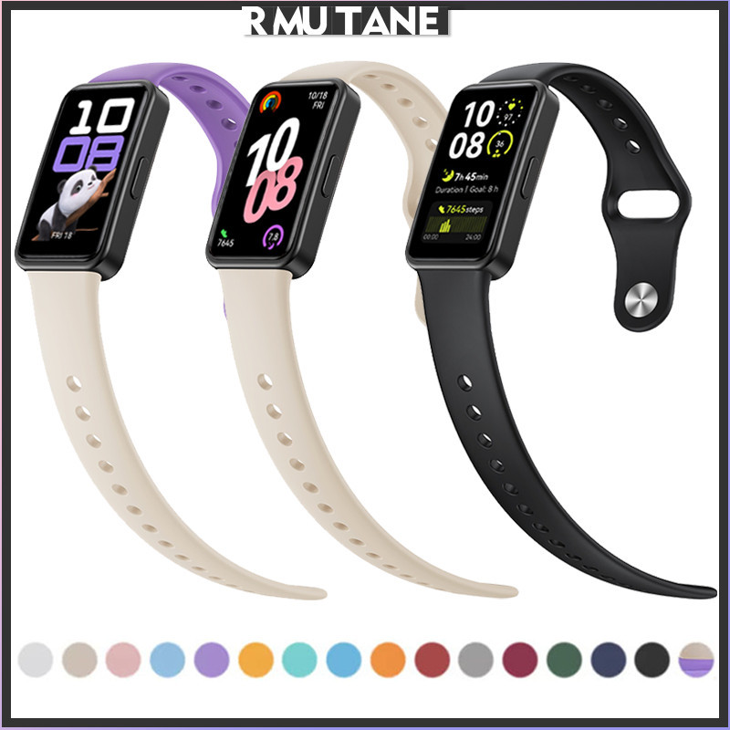 สายรัดซิลิโคน for Huawei Band 10/9/8 อุปกรณ์เสริมสร้อยข้อมือเปลี่ยนสายพานหายใจยาง for Smartwatch Huawei Band 8 NFC