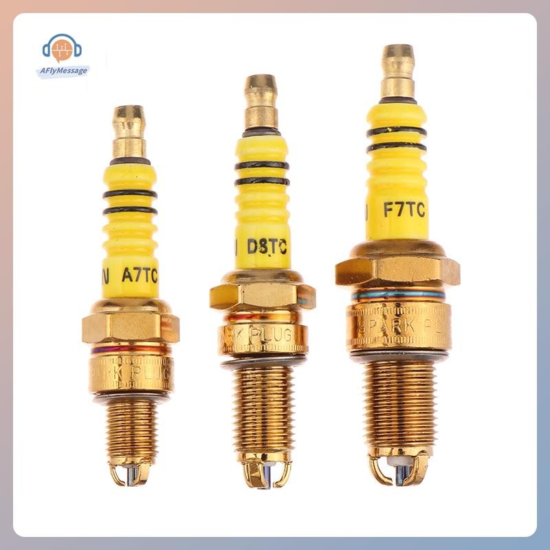AFl 1 ชิ้นหัวเทียน 3 Triple Electrode A7TC D8TC สําหรับ GY6 CG 50 70 110 125 150CC รถจักรยานยนต์ Atv สกู๊ตเตอร์ Dirt Bike Go Kart TH
