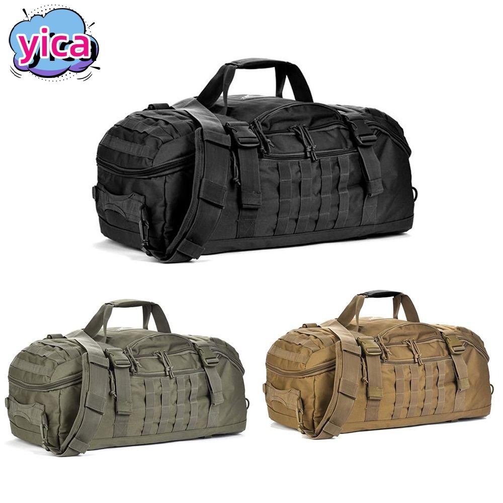 YICA กระเป๋าเป้สะพายหลังเดินป่า, กระเป๋า Duffle 45L ความจุขนาดใหญ่, กระเป๋ายิมมัลติฟังก์ชั่นที่ทนทานทนต่อการฉีกขาดแบบปรับได้กีฬา