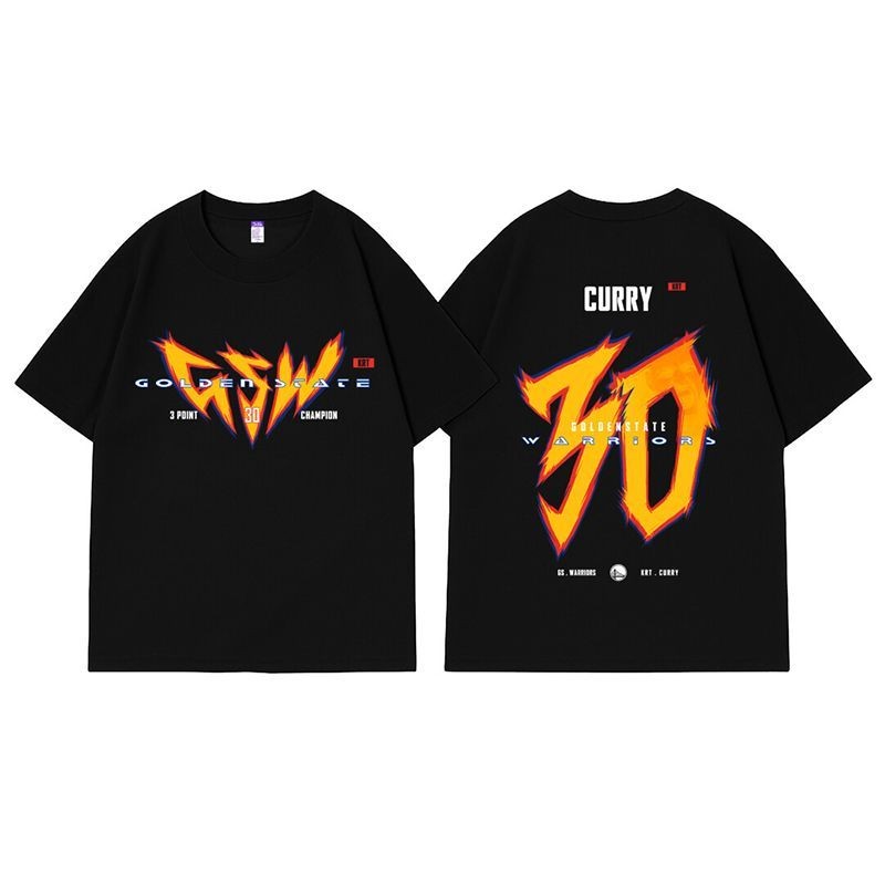 เสื้อยืดแขน короткие STEVEN CURRY Golden State Warriors ระบายอากาศแห้งเร็ว สวมใส่สำหรับการฝึกซ้อมและเล่นบาสเกตบอล