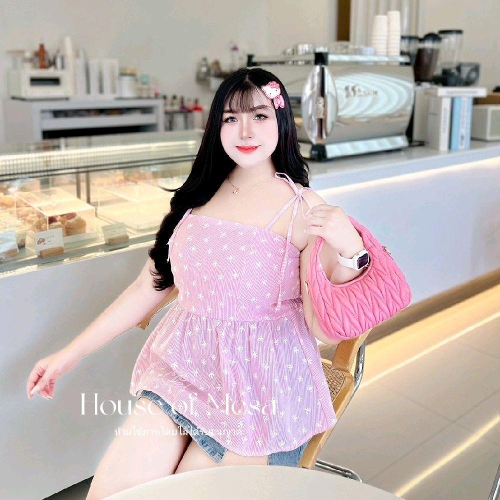 Plussize Top สายเดี่ยวโซคิวท์ สายเดี่ยวลายโบว์ริ้ว ราคา ถูกที่สุด ดีลบีเคเค แกลเลอรีภาพที่ 4