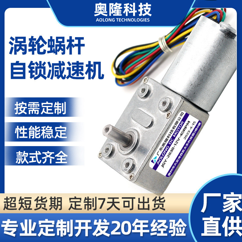 Oron/JGY-2838 Mini DC Brushless Turbo Snail Gear Motor Small Motor Self-Locking Gear