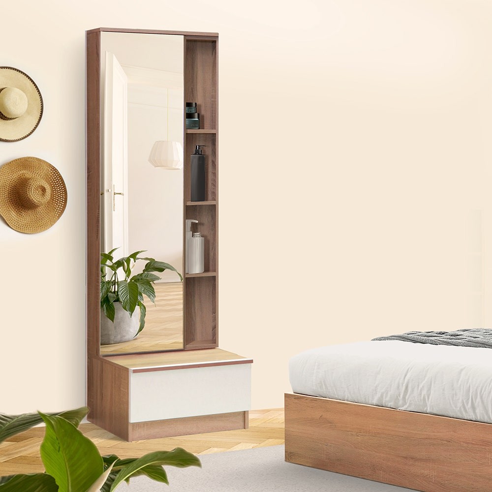 SB Design Square โต๊ะเครื่องแป้งแบบยืน รุ่น Sacha สีไม้อ่อน (50x42x170 ซม.)  แบรนด์ LOOMS