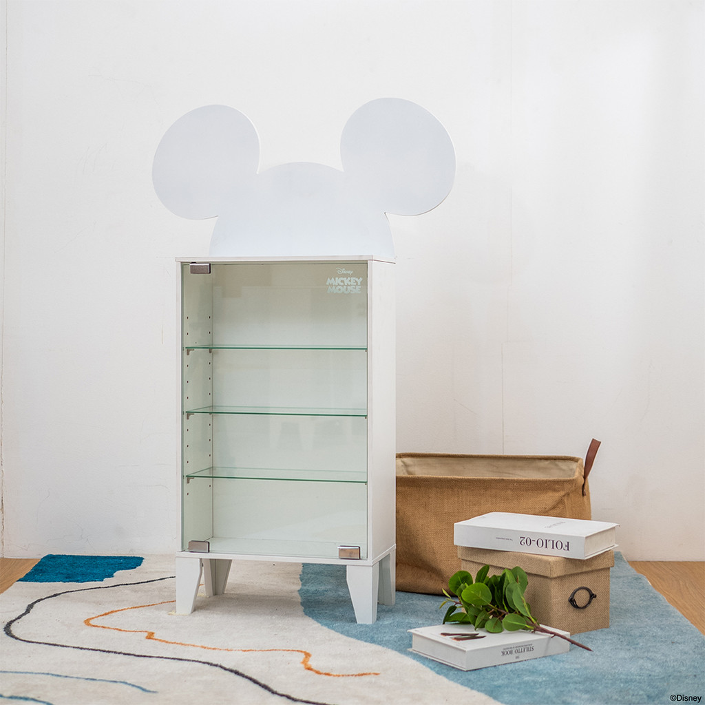 Disney Home ตู้โชว์บานเปิดกระจก DISNEY รุ่น MICKEY/65T สีขาว (65.3x15x90 ซม.) แบรนด์ DISNEYHOME