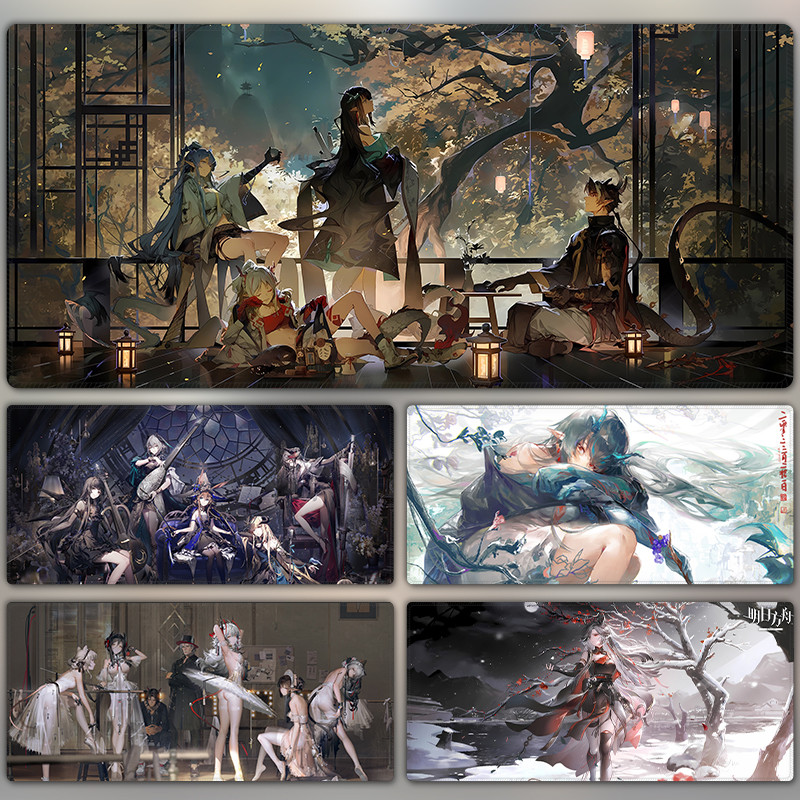 Arknights แผ่นรองเมาส์ขนาดใหญ่ AMiya อะนิเมะเกมแผ่นรองเมาส์ Skadi คอมพิวเตอร์แป้นพิมพ์สํานักงานแผ่นร
