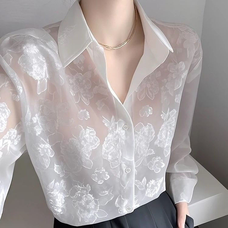 เสื้อกันแดดรูปทรงหลวมไซส์ใหญ่สำหรับผู้หญิง ออกแบบในสไตล์ฝรั่งเศส