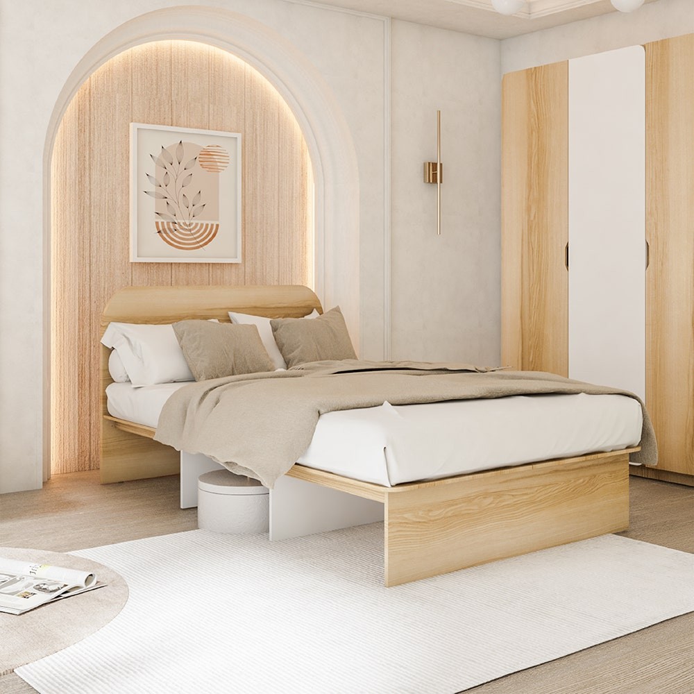 Koncept Furniture เตียง 3.5 ฟุต KC-PLAY รุ่น EMBRACE สีลินเบิร์ก-ขาว (110x203x86 ซม.)  แบรนด์ KONCEPT FURNITURE