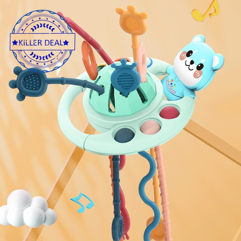 Montessori ดึง String Sensory ของเล่นซิลิโคน Teething กิจกรรมของเล่นสําหรับเด็กวัยหัดเดินนิ้วมือ Gra