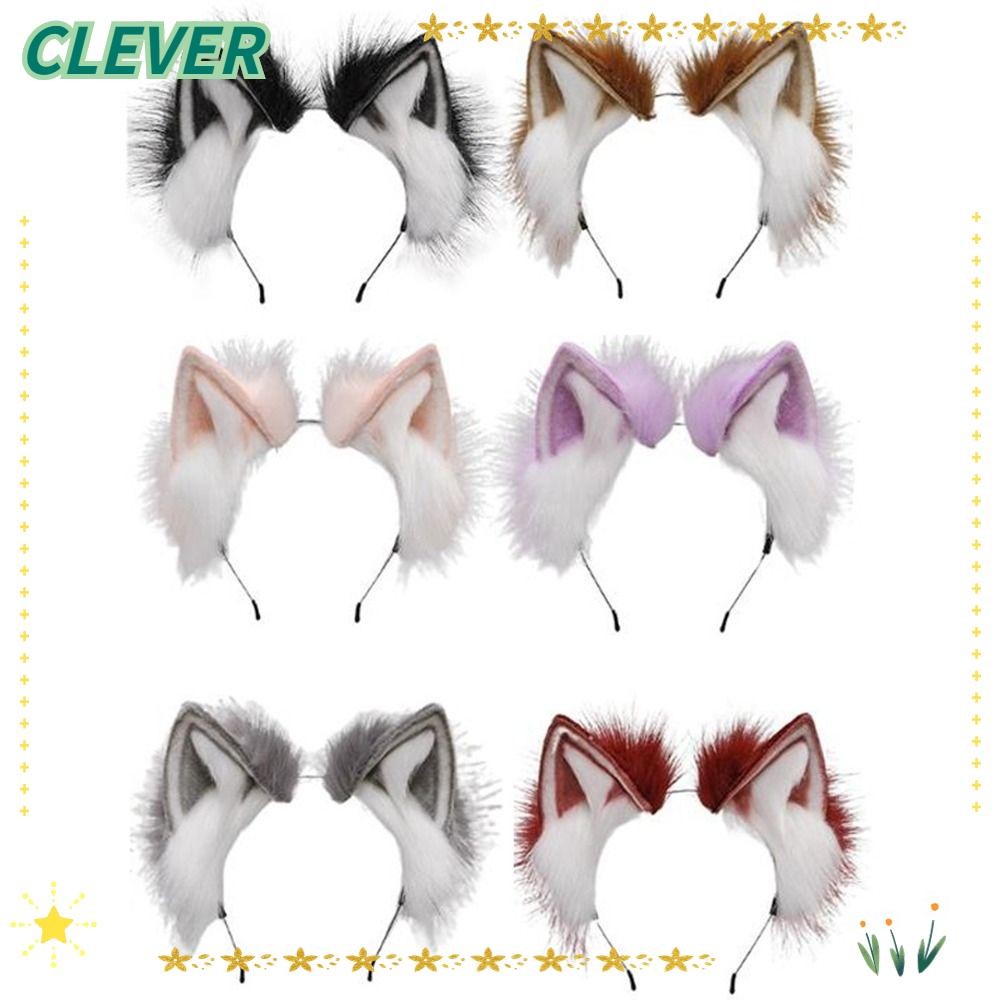 CLEVER ที่คาดผมหูแมวน่ารักสำหรับคอสเพลย์ ทำมือ เครื่องประดับผมสำหรับงานปาร์ตี้และเสื้อผ้าอนิเมะ