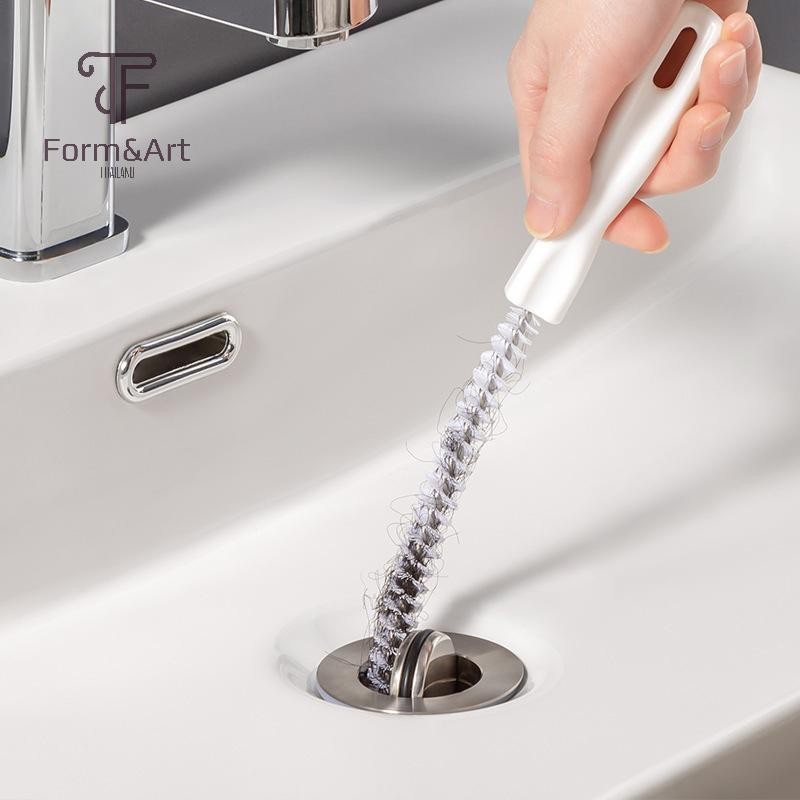 Form & Art อ่างล้างจานทําความสะอาด Hook Cleaner Sticks Clog Remover ท่อระบายน้ํา Bendableขุดลอกท่อห้