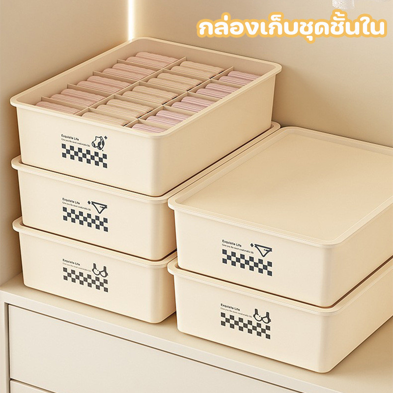 กล่องเก็บบรา กล่องเก็บกางเกงใน กล่องเก็บชุดชั้นใน 0/7/9/10/15ช่อง กล่องจัดระเบียบตู้เสื้อผ้า จัดเก็บสะดวก