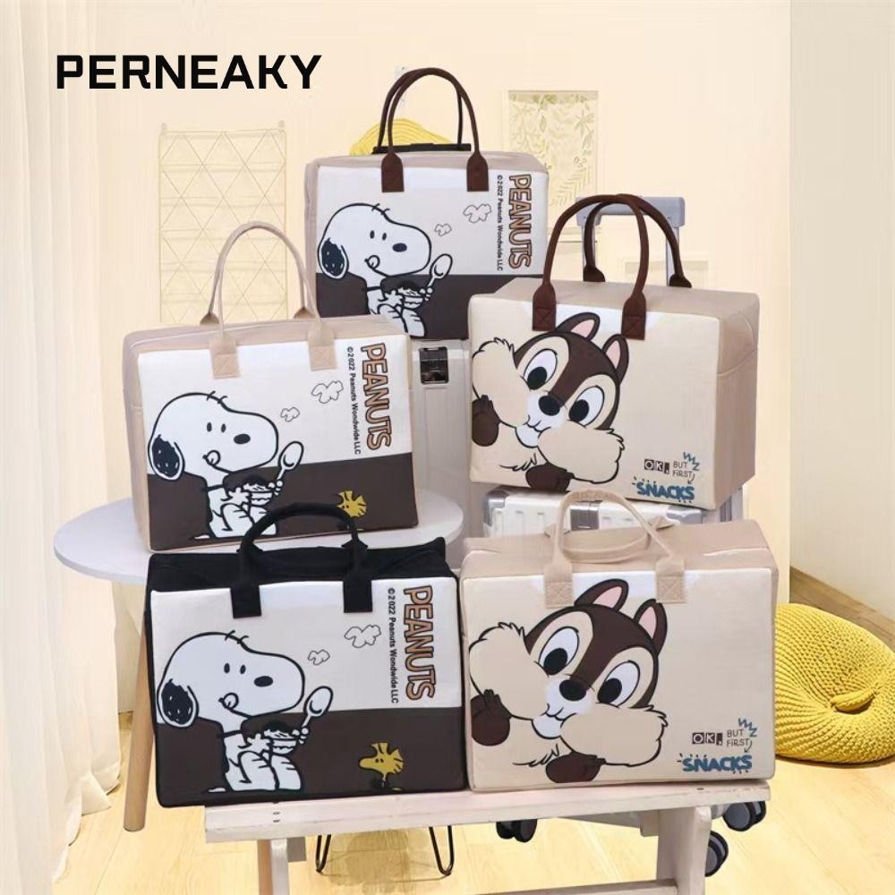 PERNEAKY กระเป๋าเดินทาง, กระเป๋าเดินทาง Snoopy Felt แบบพกพา, กระเป๋า Hello Kitty ความจุขนาดใหญ่น่ารัก, กระเป๋าผู้หญิง