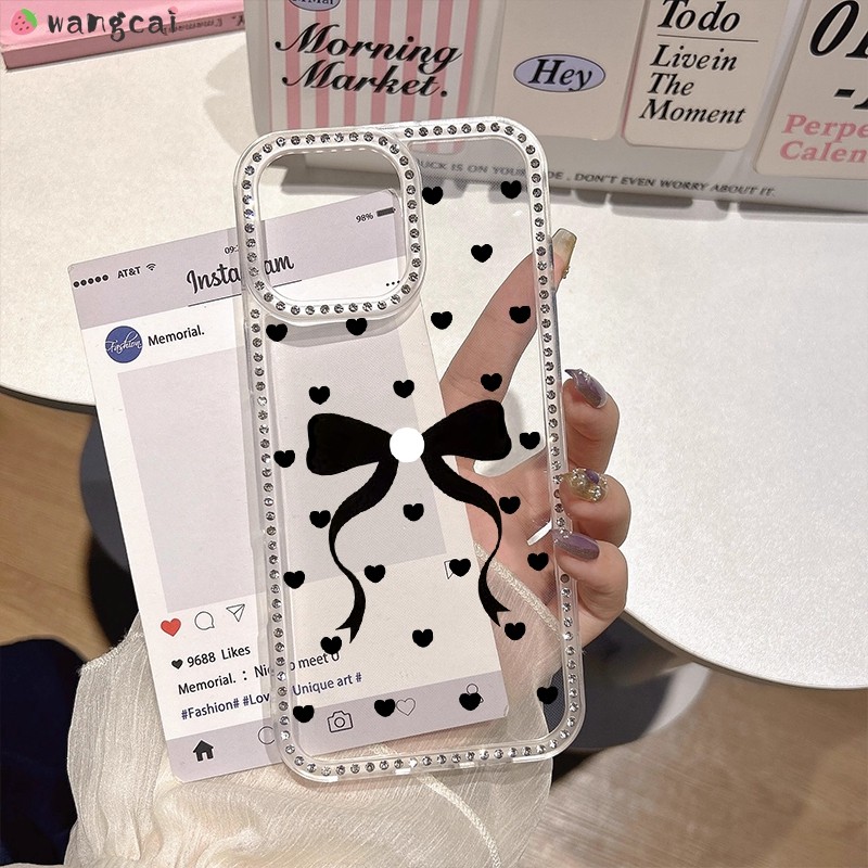 สําหรับ Vivo V50E V50 Lite V40 V30 V30E V29 V27 V23 V23E T4X T3 Ultra Lite เคสโทรศัพท์ Rhinestone Bo