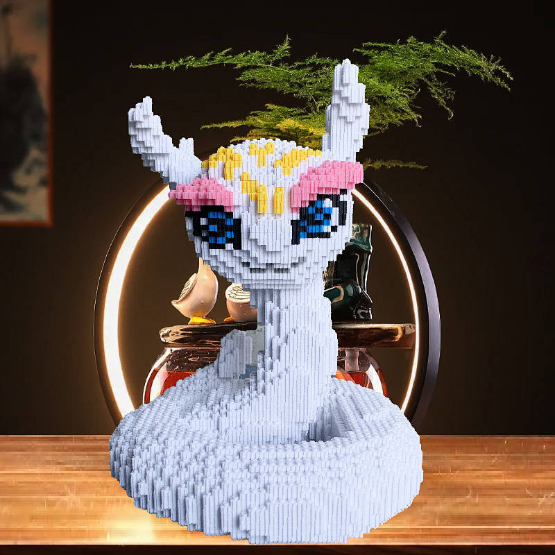 【Ready Stock】 Giant Swallow Sky Python Bucket Broken Sky White Snake Building Blocks Toy 3D 3D Puzzl