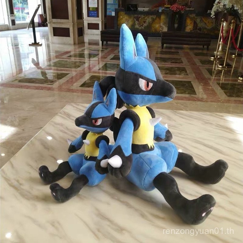 Pokémon Pokémon Lulio Evolution ตุ๊กตา Lucario Pokémon ความแปลกใหม่ Lucario 73ซม. Elf