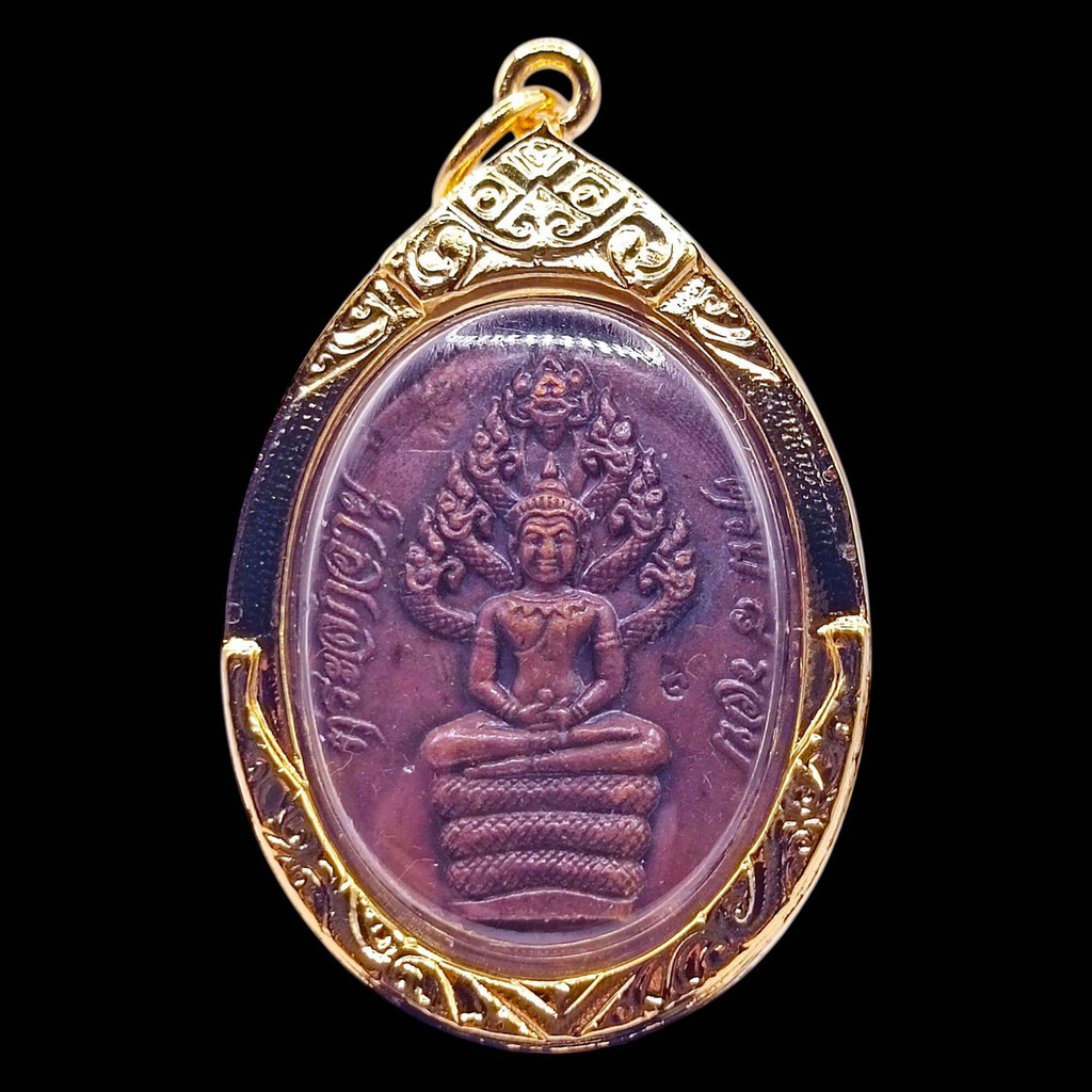 K710 เหรียญ ปรก ไตรมาส หลวงปู่ทิม ปี 18 เนื้อทองแดง วัดละหารไร่ ขนาด 3x4.5 ซม. เลี่ยมกรอบทองไมครอน