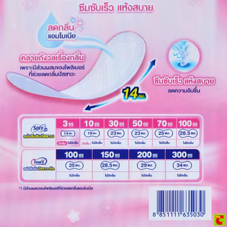 โซฟี แอล แผ่นอนามัยซึมซับปัสสาวะ มีกลิ่นหอม ขนาด 14 ซม. แพ็ค 44 ชิ้น