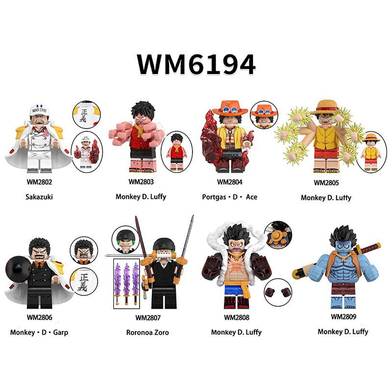 WM6194 OP Zoro Building Blocks Sakazuki Luffy ACE ตัวเลข Garp ของเล่น WM2808