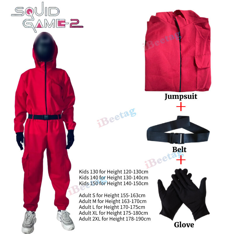 "จัดส่งภายใน 24 ชั่วโมง" Squid Ring ชุดคอสเพลย์ตัวตลกเกาหลี Squid Ring คอสเพลย์ตัวตลกผู้ใหญ่