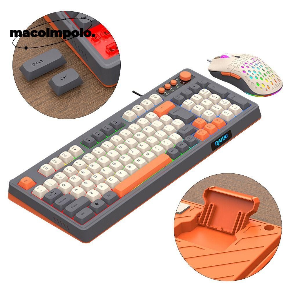 คีย์บอร์ดเมาส์ชุด,คีย์บอร์ด RAIKA T98,การเชื่อมต่อ USB Luminous 98 เค้าโครงคีย์คีย์บอร์ดแบบมีสายเกม