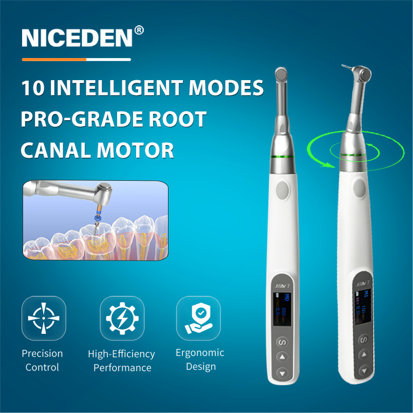NICEDEN ทันตกรรม Endo มอเตอร์ 16:1 มาตรฐาน Contra มุม Endomotor ไร้สาย Root Canal Therapy เครื่องมือทันตแพทย์เครื่องมือลูกสูบ 360°
