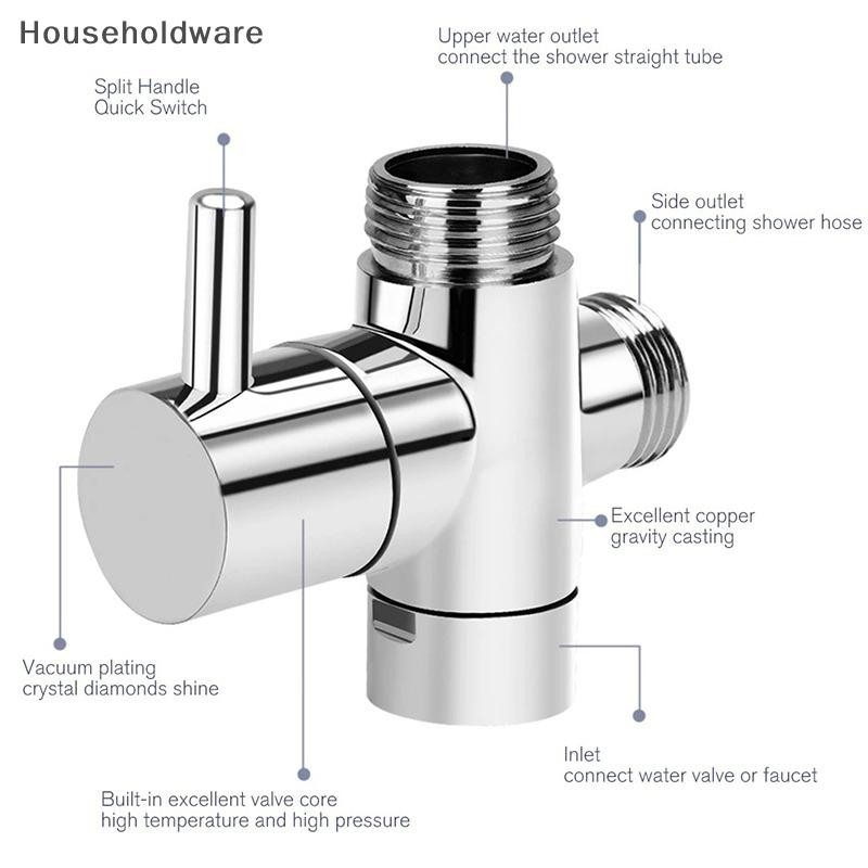 Null G1/2" หัวฝักบัว Diverter วาล์วน้ําแยกปรับวาล์วสามทางสําหรับหัวฉีดมือถือสําหรับก๊อกน้ําอุปกรณ์ห้