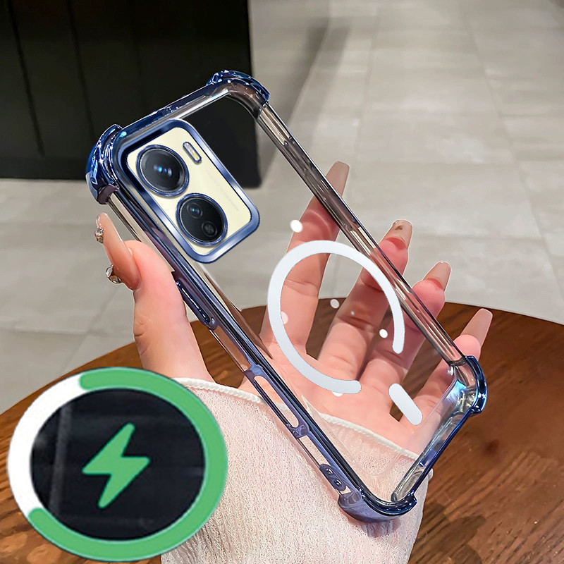 สําหรับ Vivo Y16 Y56 Y35 4G 5G เคสโทรศัพท์ 2025 ใหม่ C-type แผ่นดูดแม่เหล็ก shock-absorbing soft cas