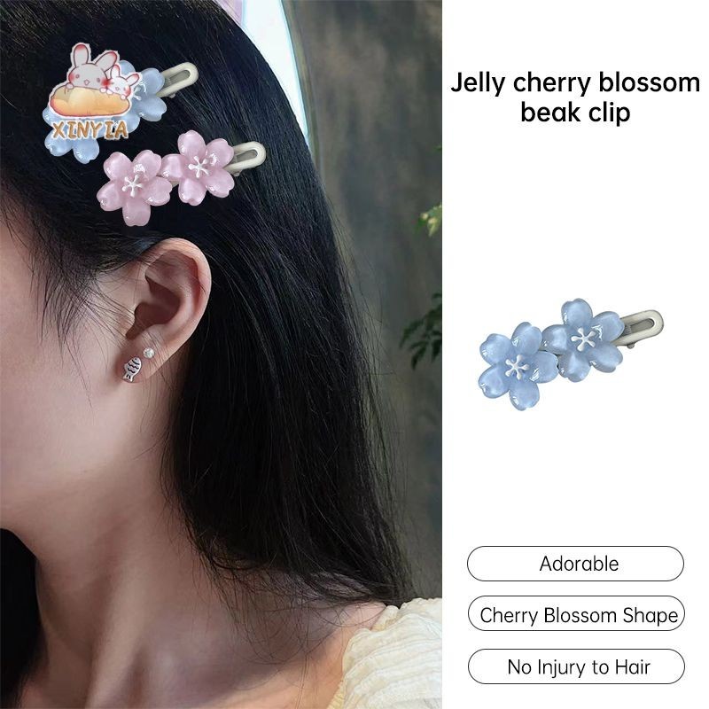 Ins Jelly สี Sakura กิ๊บติดผมสาวหวานคลิปด้านข้างดอกไม้กิ๊บนักเรียน Bangs คลิปXINYIA