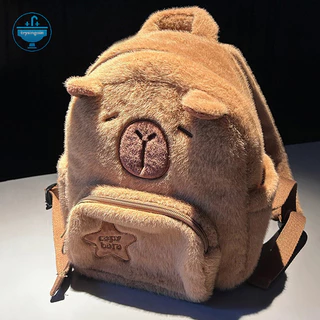 [trysingoin] Capybara กระเป๋าเป้สะพายหลัง ผ้ากํามะหยี่ขนนิ่ม ความจุขนาดใหญ่ จุของได้เยอะ แฟชั่น