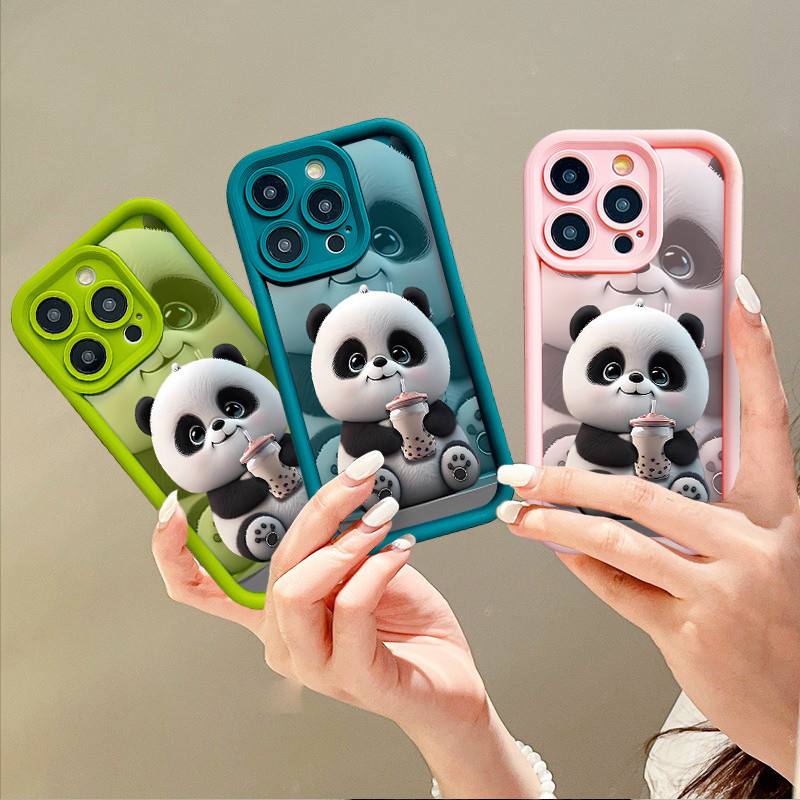 ปลอกสําหรับ Huawei Nova 5t 6se 7i/Huawei Y6P Y7A Y7 Y9 Prime Y7 Pro 2019 Y9 2019 น่ารัก Panda การ์ตูนเครื่องดื่มนมชา protector กรณี