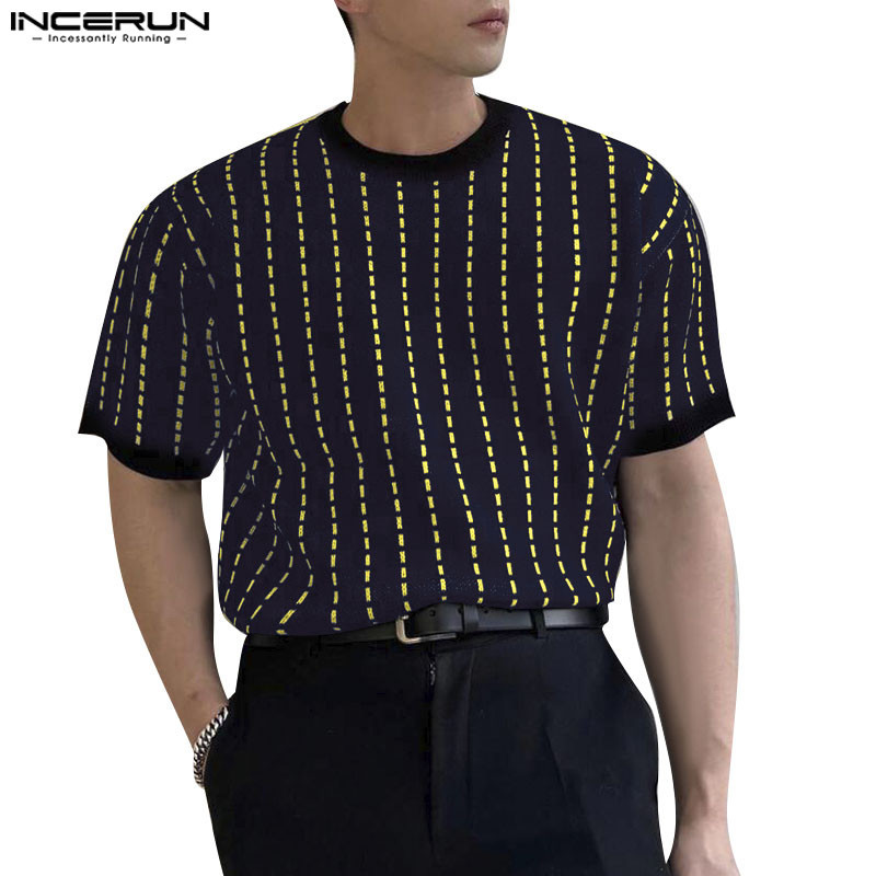 ไม่แน่นอน เสื้อยืดแขนสั้นพิมพ์ลายคอกลมลําลองสําหรับบุรุษเกาหลี