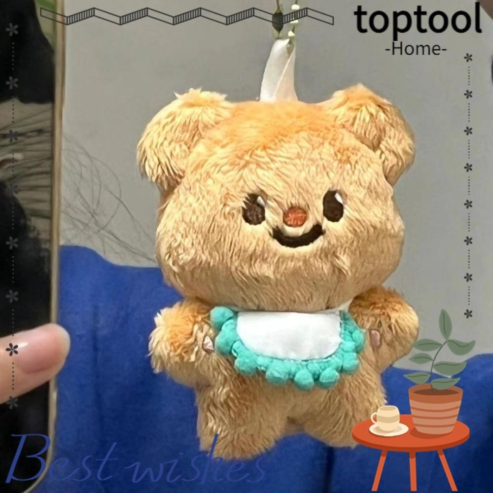 Toptool ของเล่นตุ๊กตาตุ๊กตาหมี, พวงกุญแจตุ๊กตาตุ๊กตาหมีเนยน่ารัก 12 ซม.,แฟชั่นตุ๊กตาการ์ตูนตุ๊กตาสัตว์