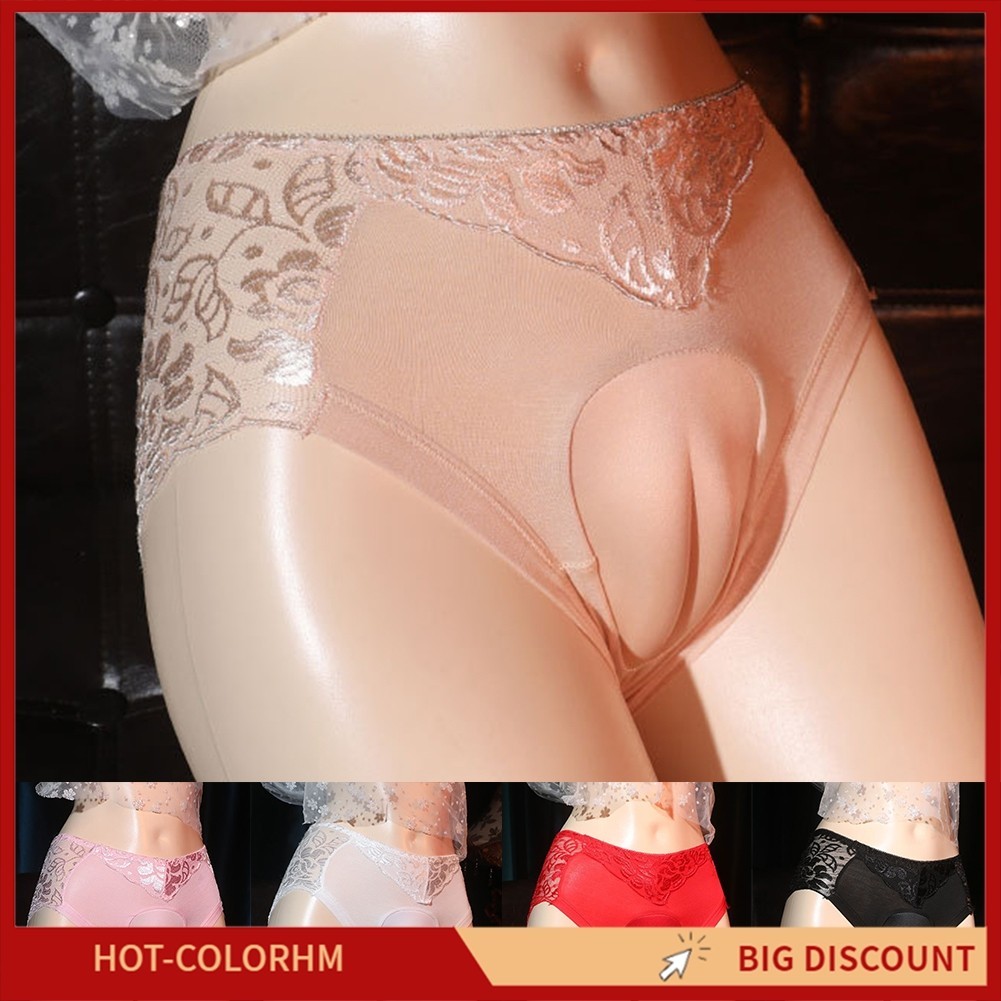 [CH]Mens ชุดชั้นในเซ็กซี่ Unisex Sissy กางเกงชั้นในลูกไม้สั้นชุดชั้นใน Knickers Crossdress