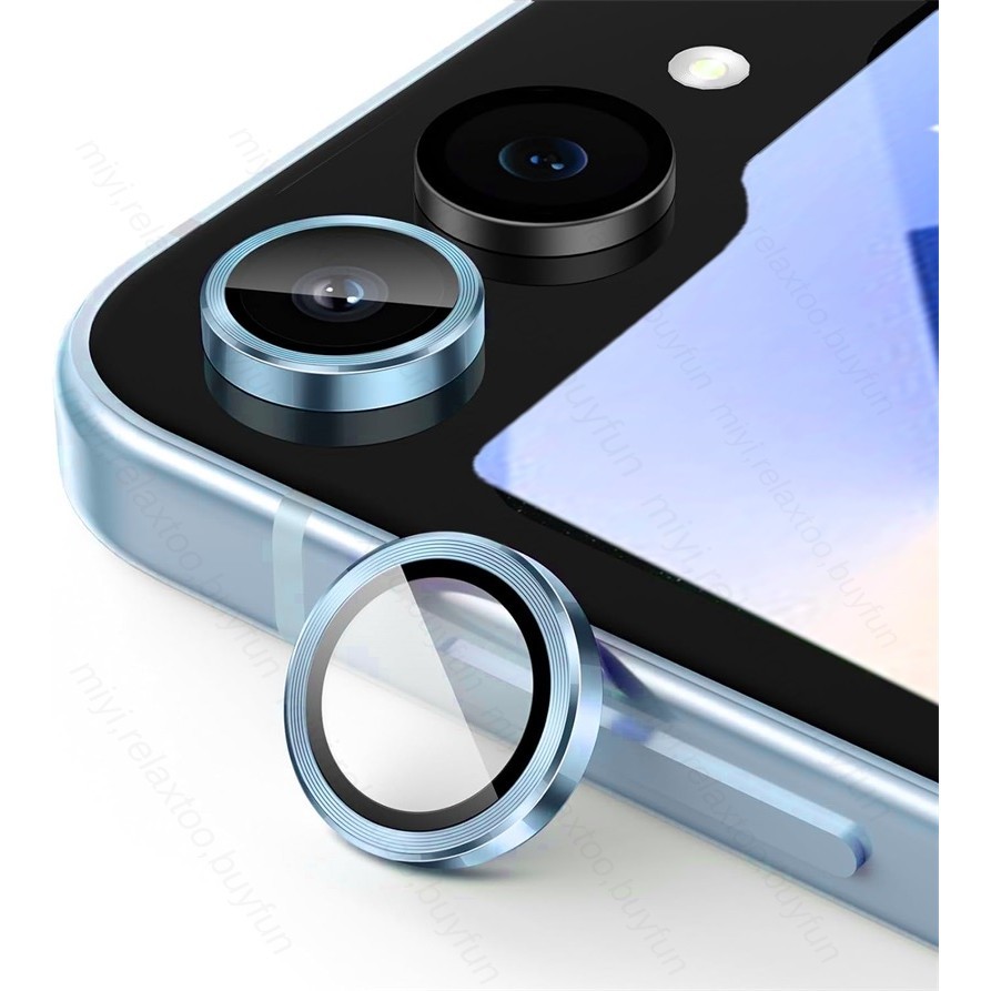9D โค้งป้องกันกล้องสําหรับ Samsung Z Flip 7 FE 6 5 4 Flip6 5G 2024 โลหะแหวนกระจกนิรภัยเลนส์ฟิล์ม - รูปที่ 7