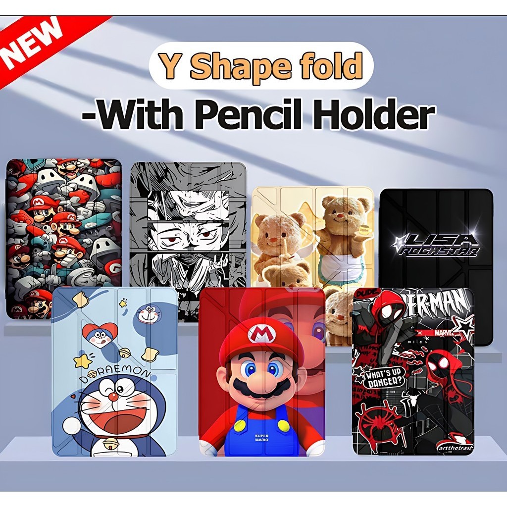 เคสไอแพด Y-shaped for gen10 Air6(11นิ้ว) Gen7 gen8 gen9 gen5 gen6 Pro11 Air3 air4 Air5 Air1/2 ️Mario