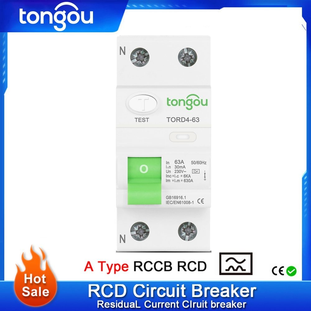 ✧2P 63A Type A RCCB RCD 6KA Electromagnetic Type Residual Current Circuit Breaker 30ma Differential