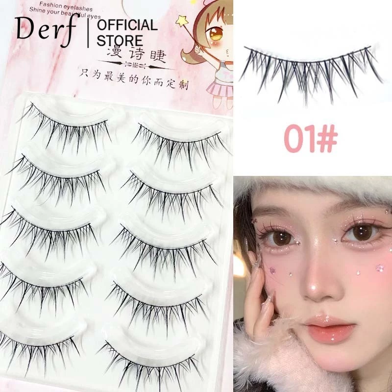 5 คู่ขนตาปลอม 3ง สีดําธรรมชาติพิเศษนํามาใช้ใหม่หลายครั้ง