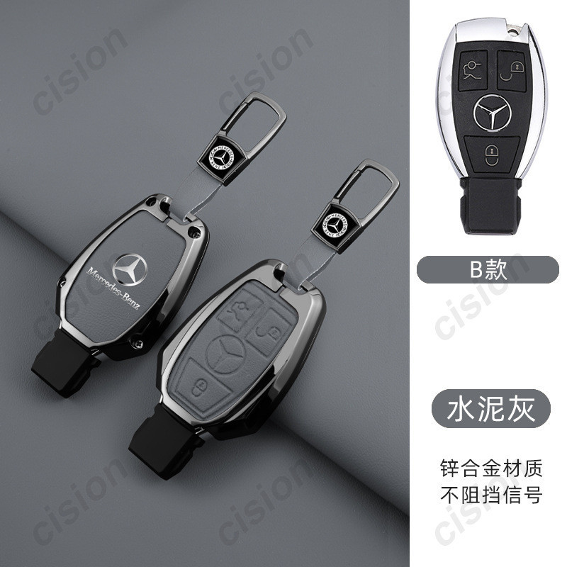 สังกะสีอัลลอยด์ฝาครอบกุญแจรถสมาร์ทรีโมท Fob ปุ่มหนังแท้สําหรับ Mercedes Benz ABCESG Class GLA CLA GLK GLC CLS AMG W204 W463 W176 W251 W205 W212