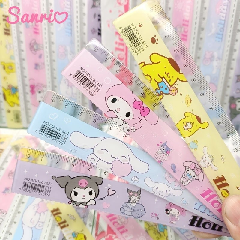 Sanrio ไม้บรรทัดการ์ตูนน่ารัก 15 ซม. เครื่องเขียนนักเรียน