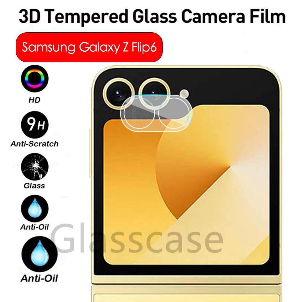 1-3 ชิ้น 3D 9H โค้งกระจกนิรภัยสําหรับ Samsung Galaxy Z Flip 6 5 Flip6 Flip5 ZFlip6 ZFlip5 5G เลนส์กล้องป้องกันหน้าจอคุ้มครองเต็มรูปแบบฟิล์มแก้วปกหลัง